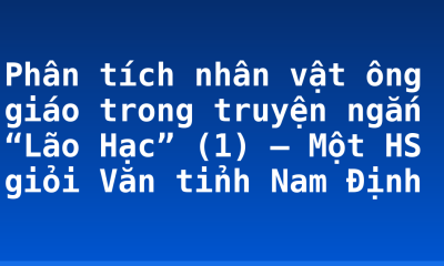 Phân tích nhân vật ông giáo trong truyện ngắn “Lão Hạc” (1) – Một HS giỏi Văn tỉnh Nam Định
