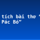 Phân tích bài thơ “Tức cảnh Pác Bó”