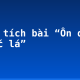 Phân tích bài “Ôn dịch thuốc lá”