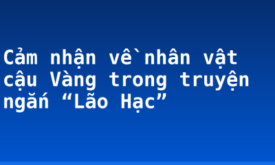 Cảm nhận về nhân vật cậu Vàng trong truyện ngắn “Lão Hạc”