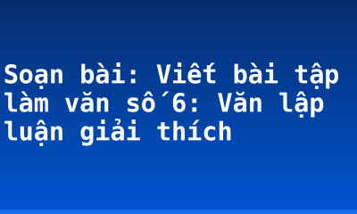 Soạn bài: Viết bài tập làm văn số 6: Văn lập luận giải thích