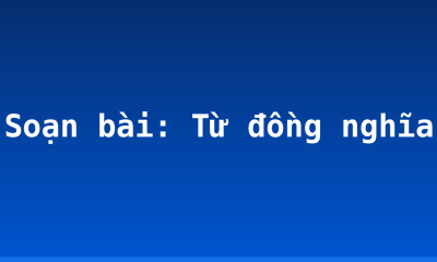 Soạn bài: Từ đồng nghĩa