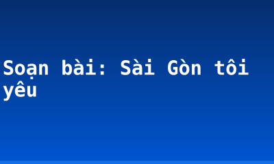 Soạn bài: Sài Gòn tôi yêu