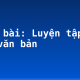 Soạn bài: Luyện tập tạo lập văn bản
