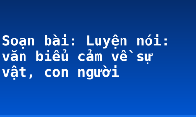 Soạn bài: Luyện nói: văn biểu cảm về sự vật, con người