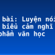 Soạn bài: Luyện nói: Phát biểu cảm nghĩ về tác phẩm văn học
