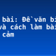 Soạn bài: Đề văn biểu cảm và cách làm bài văn biểu cảm