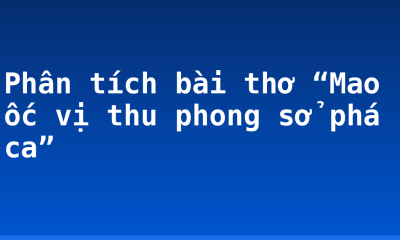 Phân tích bài thơ “Mao ốc vị thu phong sở phá ca”