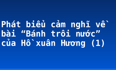 Phát biểu cảm nghĩ về bài “Bánh trôi nước” của Hồ xuân Hương (1)