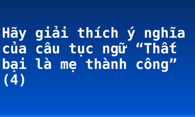Hãy giải thích ý nghĩa của câu tục ngữ “Thất bại là mẹ thành công” (4)