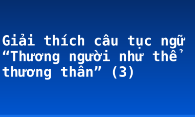 Giải thích câu tục ngữ “Thương người như thể thương thân” (3)
