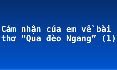 Cảm nhận của em về bài thơ “Qua đèo Ngang” (1)