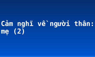 Cảm nghĩ về người thân: mẹ (2)