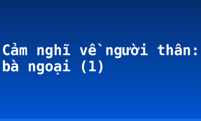 Cảm nghĩ về người thân: bà ngoại (1)