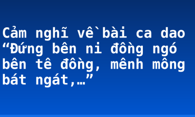 Cảm nghĩ về bài ca dao “Đứng bên ni đồng ngó bên tê đồng, mênh mông bát ngát,…”