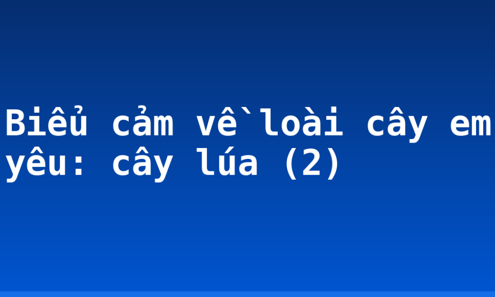 Biểu cảm về loài cây em yêu: cây lúa (2)