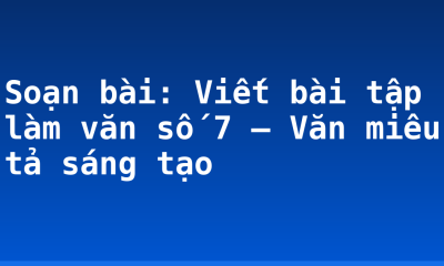 Soạn bài: Viết bài tập làm văn số 7 – Văn miêu tả sáng tạo