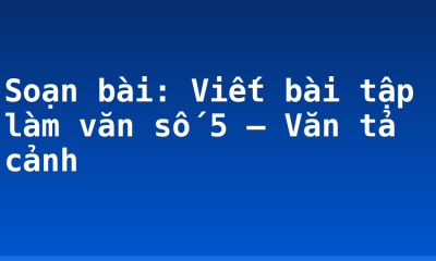 Soạn bài: Viết bài tập làm văn số 5 – Văn tả cảnh