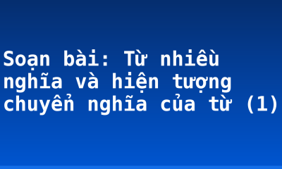 Soạn bài: Từ nhiều nghĩa và hiện tượng chuyển nghĩa của từ (1)