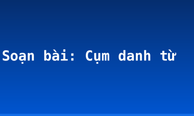 Soạn bài: Cụm danh từ