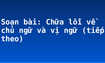 Soạn bài: Chữa lỗi về chủ ngữ và vị ngữ (tiếp theo)