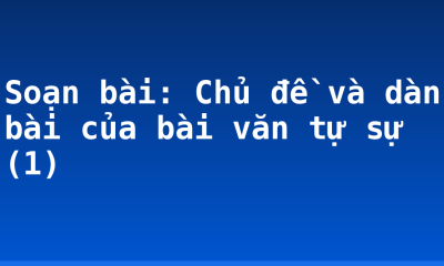 Soạn bài: Chủ đề và dàn bài của bài văn tự sự (1)