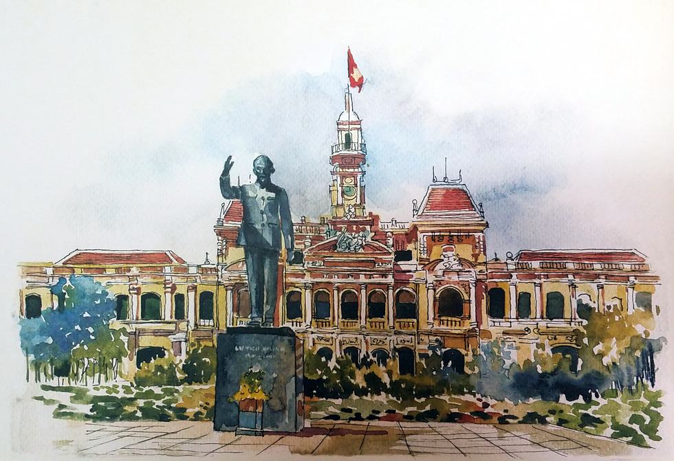 Dạo phố Sài Gòn qua tranh và ký họa của Phạm Công Tâm - Ảnh 3.