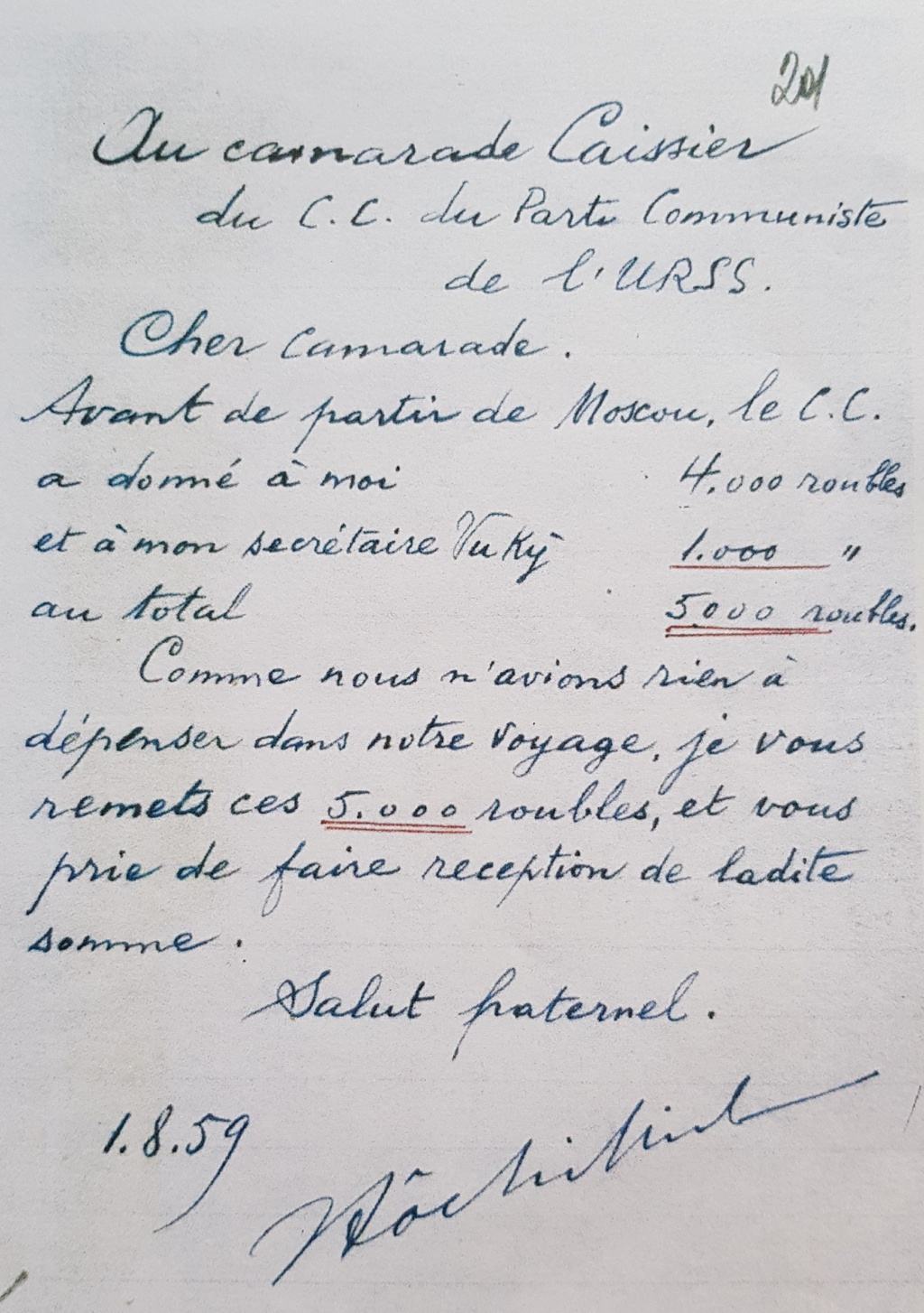 Nghia cu cao dep cua Ho Chu tich trong chuyen tham nuoc ngoai nam 1959 hinh anh 3 Bac_Ho_gui_tra_5.000_rup_tieu_vat_duoc_cap_nhung_khong_dung_cho_nuoc_ban.jpg