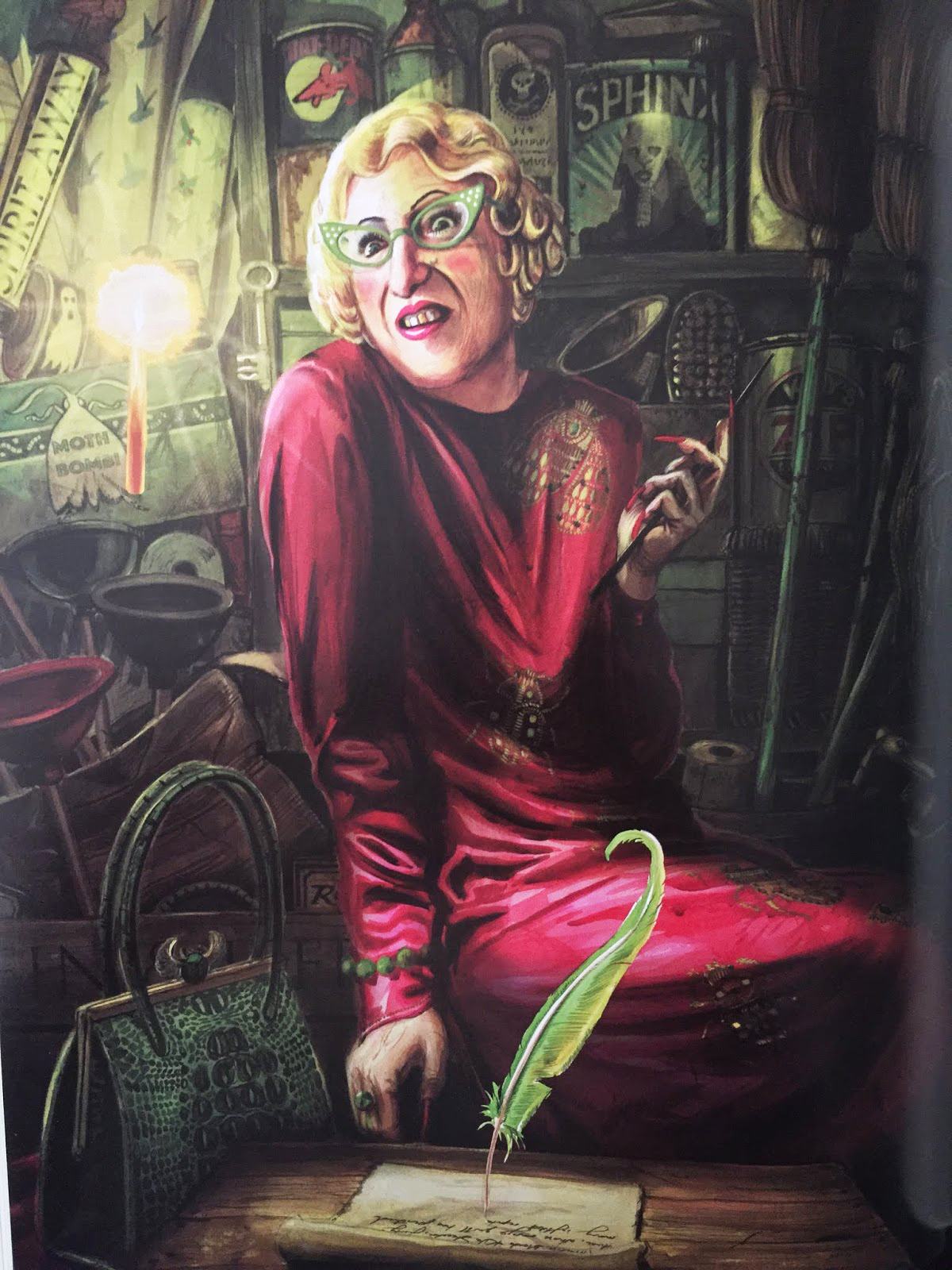 Nhân vật Rita Skeeter do Jim Kay vẽ. Trong Harry Potter & chiếc Cốc Lửa , Rita Skeeter là phóng viên của tờ Nhật báo Tiên tri, chịu trách nhiệm phỏng vấn các học sinh tham gia kỳ thi Tam pháp thuật.